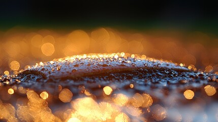 Golden Hour Dew Drops: A Macro Photography of Nature's Sparkle