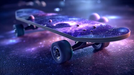 Colorful Galaxy Skateboard Design