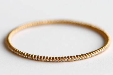 Gold bangle, diamond accents (1)