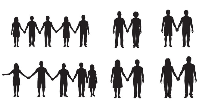 International Friendship Day 2025: Silhouettes of Unified Connections. Various silhouettes of people holding hands, symbolizing diverse human connections and solidarity.

