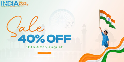 15th August, India Independence Day Sale: 79 years of. Indian Independence Day Sale Banner, 15 August Sale. Poster. Banner, Sale. offer. and. Web Banner.
