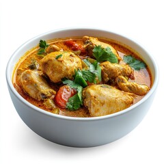A selection of fried and curried chicken dishes, including wings and curry with rice
