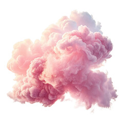 Soft pink cloud wisps isolated on transparent background