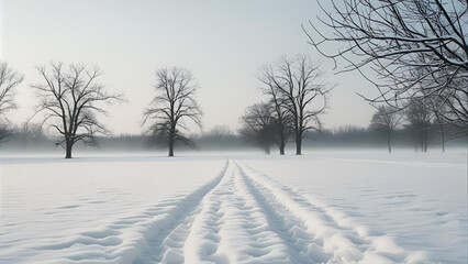 Obraz premium snow covered road
