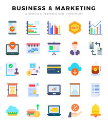 Business & Marketing Icons bundle. Flat style Icons. Vector illustration.