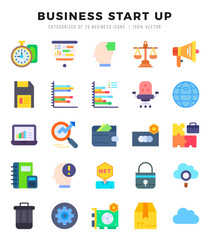 Business Start Up web icons in Flat style.