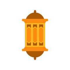 Flat style Islamic lantern illustration often associated with Ramadan and Eid. A decorative glowing lamp traditionally used in Islamic festivals and celebrations.
