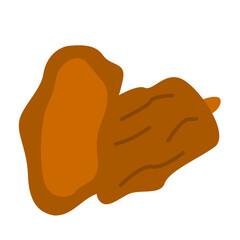 Flat illustration of dates, the fruit traditionally eaten by Muslims to break their fast during Ramadan. Symbolic and nutritious, this icon is ideal for Islamic content.