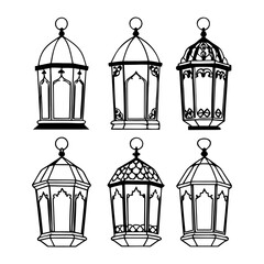 Ornate Lantern Set Icon Design
