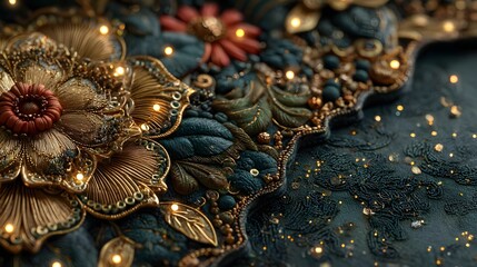 Top View Festive Design with Ornate Baroque Elements