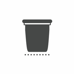 Vector icon template. Black and white trash icon design. Stock vector template.
