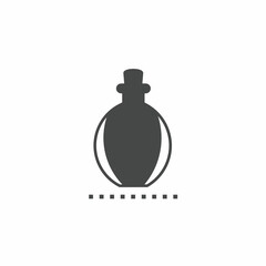 Vector icon template. Black and white glass bottle icon design. Stock vector template.