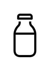 Fototapeta premium A simple line drawing of a glass milk bottle.