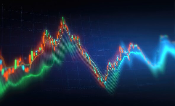 Abstract financial chart with fluctuating data points