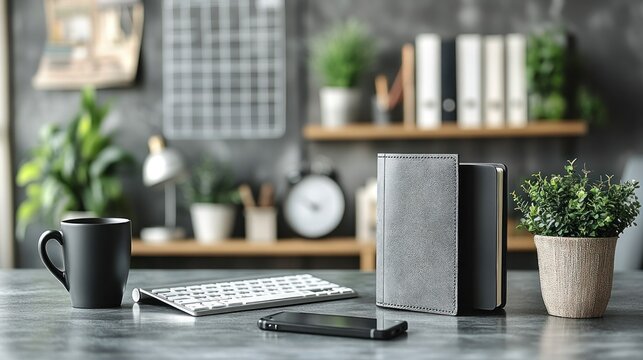 Modern home office workspace