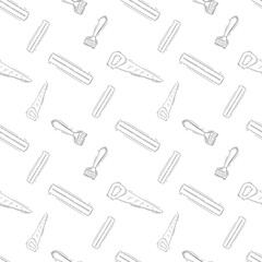Obraz premium construction pattern. construction tool seamless pattern. doodle construction seamless pattern. construction tool background