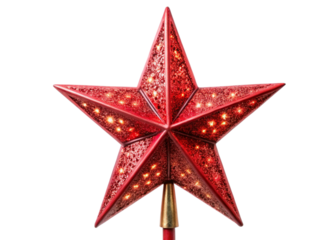 Crimson star Christmas Tree Topper