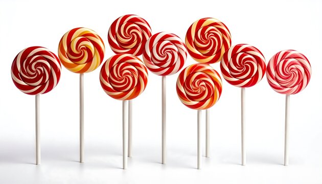 Colorful swirl lollipops on sticks - Powered by Adobe