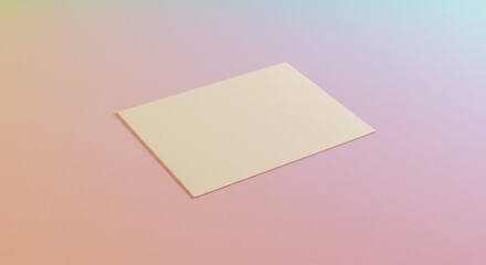 Plain Cream Colored Paper on Pastel Gradient Background for Creative Projects