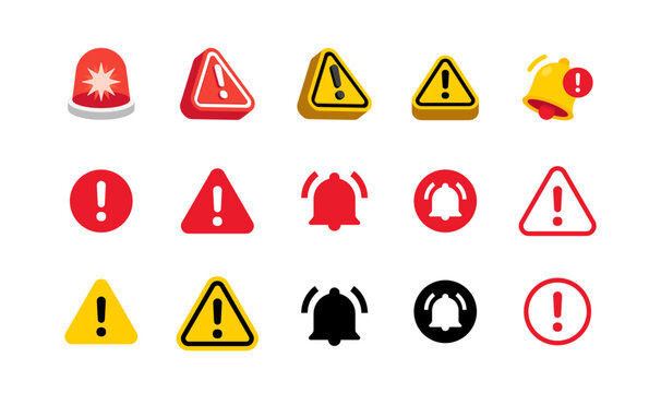 set of warning signs icons illustration