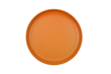 a orange plate with a white background