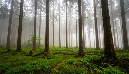 Obraz premium Misty forest floor