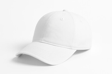 Fototapeta premium White baseball cap on white background.