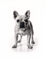 Fototapeta premium a black and white photograph of a French Bulldog