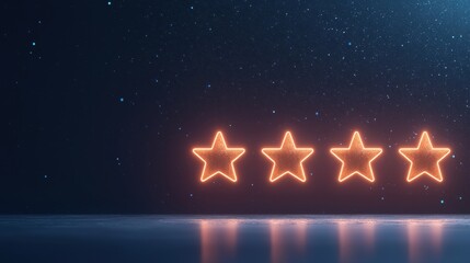 Naklejka premium Rating User clicking on a five star rating while reviewing a purchased product.