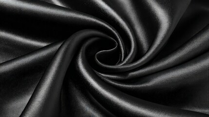 Obraz premium Close Up View Of Black Fabric Texture With Rippled Design