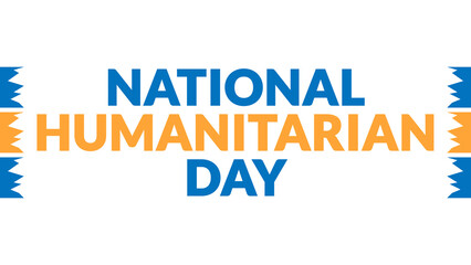 World Humanitarian Day text with side lines on a White background. Which is observed every year in August to celebrate World Humanitarian Day.
