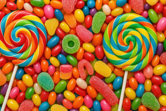 Colorful candy pile.