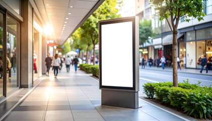 Blank Billboard with City Street, and Mockup.