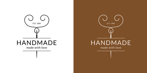 Creative handmade logo. Elegant design.