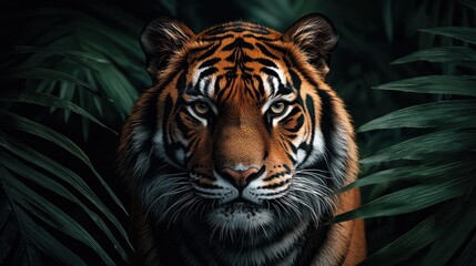 Fototapeta premium Majestic Tiger in Lush Jungle