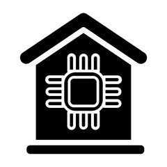 Obraz premium Smart Home Icon On Glyph Style