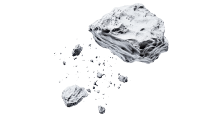 Fragmented Asteroids and Space Rocks Moving Through the Darkness of the Outer Universe