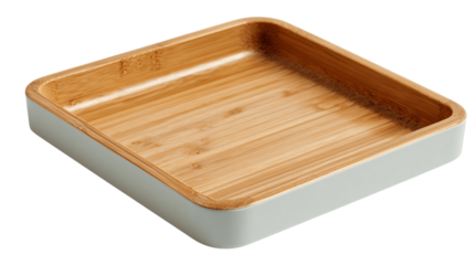 A bamboo composite coin tray with a soft matte coating, white background --ar 16:9