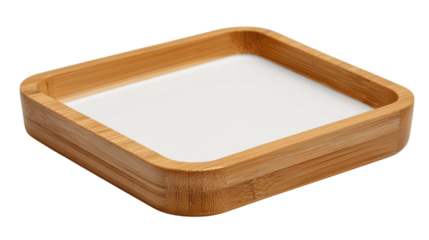 A bamboo composite coin tray with a soft matte coating, white background --ar 16:9