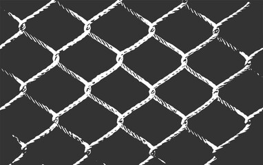 White chain link fence pattern against dark background wire mesh