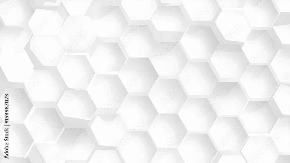 Wall mural clean white honeycomb pattern background with soft shadows modern texture