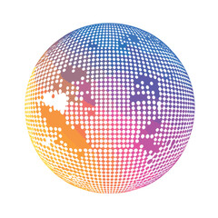 halftone globe, sphere vector logo symbol, icon, design. abstract dotted globe illustration isolated on white background