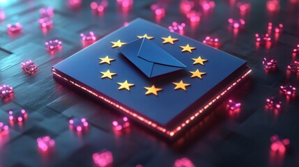 EU envelope symbol on a digital platform