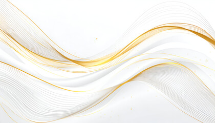Elegant Gold White Wave Abstract.