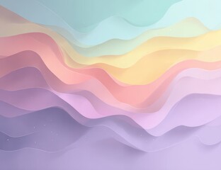 Abstract layered wavy pastel colors