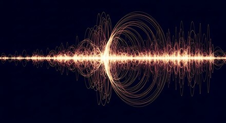 Abstract Audio Waveform Illustration on Dark Background