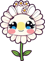 Kawaii Daisy Princess Character Cute Flower Art