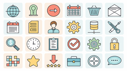 Action UI Icons Pack, Minimal Vector Command Set, Modern Web Dashboard Tools