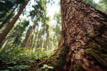 Obraz premium Lush forest trunk close-up