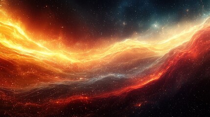 Obraz premium Fiery Nebula: A Cosmic Dance of Orange and Red